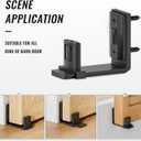 Upgraded Sliding Barn Door Bottom Floor Guide with Adjustable Roller, Wall Mount Floor Guide, Smoothly and Quietly, Easy to Install, Fits up to 2" Thickness Door, Black