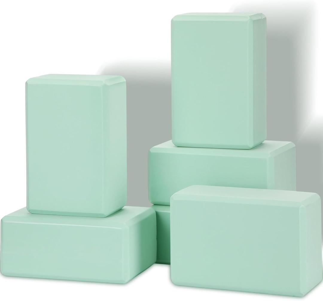 Wettarn 6 Pack EVA Yoga Blocks Bulk, Non Slip Pilates Brick Foam Yoga Blocks, Lightweight, Yoga Props Supportive for Pilates Stretching Meditation, Women Men Beginners, Accessories, 9.06"L x 5.91"W x 3.94"Th