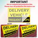 Magnetic Delivery Vehicle Frequent Stops Signs,Caution This Vehicle Makes Frequent Stops Magnet,Reflective Magnetic Safety Warning Sign Sticker for Carrier delivery Fleet Car Truck Van Flex Driver 2 pack (12X8") (yellow)