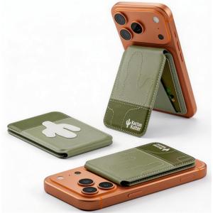 KACTUSKUTTER for MagSafe Wallet Stand, 5 Cards Holder, Slim and Lightweight Magnetic Card Wallet with Stand for iPhone 17/16/15/14/13/12 Series - Gray-Green