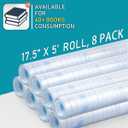 Chell 8 Pack Clear Contact Paper Roll for Books, 17.5in x 5ft Clear Self Adhesive Book Cover Paper Protector