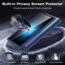 Ruky for Z Fold 7 Case with Front Privacy Screen Protector, ZFold 7 Case with Hinge Protection [Compatible with MagSafe] Protective Translucent Hard Magnetic Phone Case for Galaxy Z Fold 7, Blue