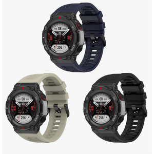 FitTurn 3 Pack Compatible for Amazfit T-Rex 2/Amazfit Active Edge Watch Bands, Silicone Replacement Band Straps Accessories Fit for Amazfit T-Rex 2 T-Rex2/Amazfit Active Edge Smartwatch