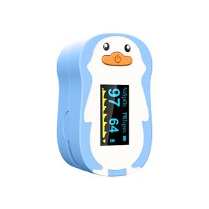 Vibeat Pulse Oximeter, Small Size Fingertip Blood Oxygen Meter with Smart Reminder for Home Use, O2 monitor with Batteries & Lanyard, Blue