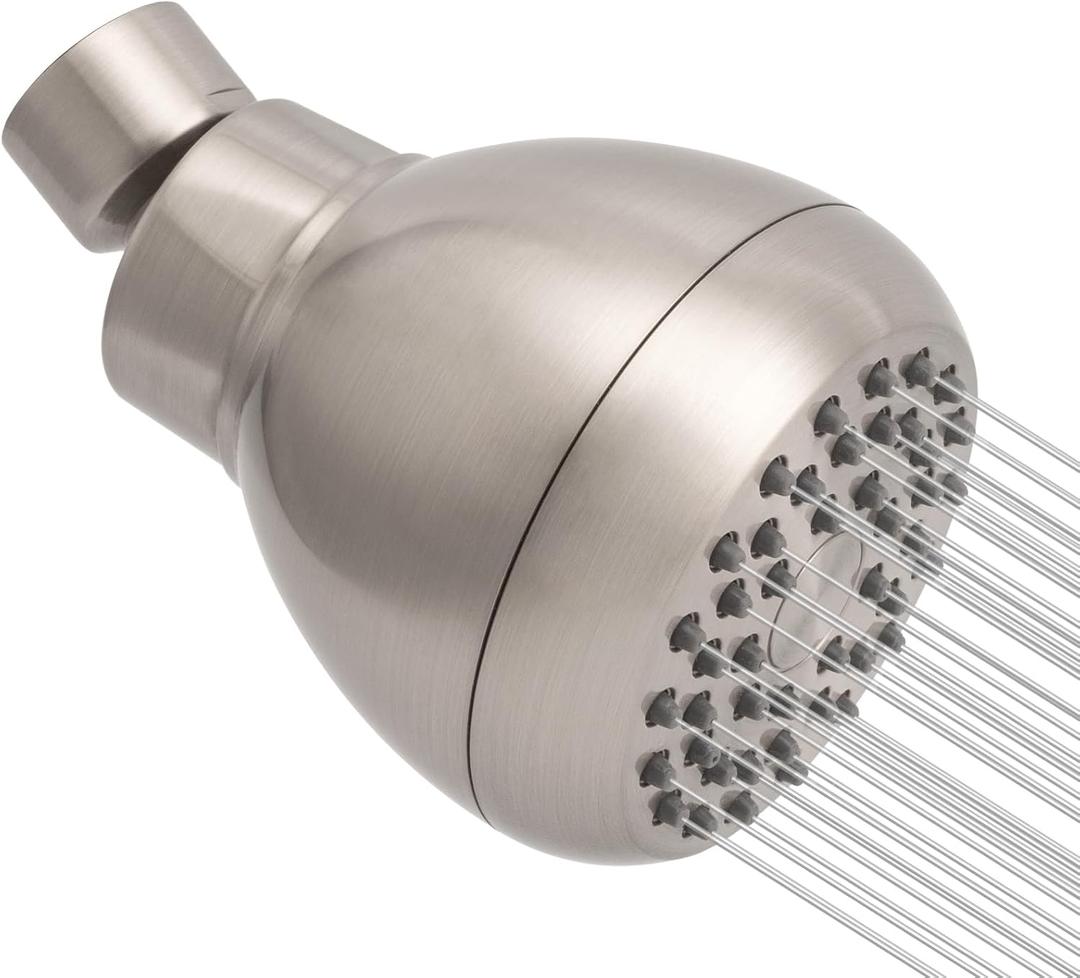 AISOSO High Pressure Shower Heads, Showerheads 3 Inches with 360 Rotation and Silicone Nozzles for Strong Spray Relaxing and Comfortable Shower, Brushed Nickel