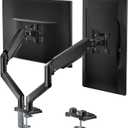 WALI Dual Monitor Stand for 17-32 inch Computer Screens, Dual Monitor Arms for 2 Monitors Holds up to 22 lbs, Height Adjustable Gas Spring Dual Monitors Mount, VESA 75x75/100x100mm (GSMP002N), Black