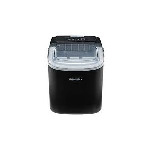 EUHOMY Countertop Ice Maker Machine with Handle, 26.4lbs Per Day, 9 Ice Cubes Ready in 6 Mins, Auto-Cleaning Portable Ice Maker with Basket and Scoop, for Home/Kitchen/Camping/RV (Black)