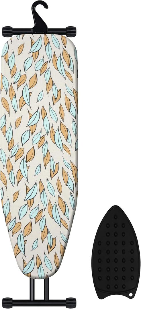 veiox Ironing Board with Heat Resistant Cover,Foldable Full Size Iron Board,Heavy Sturdy Legs,Height Adjustable,Wall Mount & Closet Hanger (13x43)