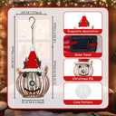 VEWOSTAR Christmas Elk Solar Lanterns, Metal Christmas Outdoor Hanging Lantern Waterproof, Elk Solar Lights Decor for Garden, Patio, Yard, Porch, Xmas Holiday Party Decor