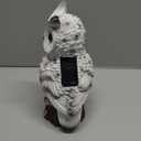 Solar Owl Garden Statues Outdoor Decor Resin Owl Figurine with LED Lights Owl Sculpture for Porch Patio Lawn Yard Decorations Christmas Housewarming Gifts for Women Mom,White Owl