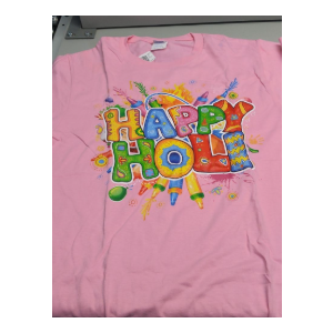 Happy Holi Indian Dancing Spring Holi Festival Of Colors T-Shirt, Pink, Small