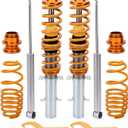 maXpeedingrods Coilovers for VW Golf MK4 1997-2007, for VW New Beetle 1998-2010, for Seat Leon 1999-2006, for VW Jetta MK4 1999-2005, Height Adjustable Coilovers Suspension Kit, Lowering Kit Gold