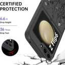 OOK Designs for Samsung Galaxy Z Flip 6 Case Black Wild Flower Design Hard PC+Soft TPU Bumper Anti-Slip Ultra Thin Cover Protective Shockproof for Galaxy Z Flip 6 (Black Wild Flower)