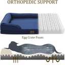 Bedfolks Orthopedic Dog Bed XXL, Waterproof Dog Sofa Bed for Giant Dogs, Egg Foam Pet Couch Bed with Removable Washable Cover and Nonslip Bottom, Navy Blue