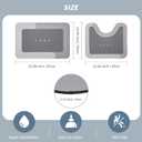 Housego Absorbent Bath Mat, Quick Dry Bath Rug, Non-Slip, 2PCS, Dark Gray, 2 Pieces