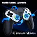 Xexvyrin LED Wireless Controller for PS5, Compatible with PS5 Pro/Slim/PC, Dual Vibration, Macro/Turbo Function, 3.5mm Audio Jack,1000mAh Battery, 6-Axis Motion Control Gamepad with Speaker（Black）