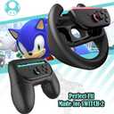 HEYSTOP Switch 2 Joy-Con Grip [4-Pack], Steering Wheels for Nintendo Switch 2 Controller Compatible with Mario Kart World/Mario Kart 8 Deluxe, Switch 2 Controller Accessories Ergonomic Design