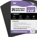 Mr. Pen- Adhesive Magnetic Sheets, 8" x 10", 25 Pack, Magnetic Sheets with Adhesive Backing, Magnetic Sheets, Flexible Magnetic Sheet, Picture Magnets, Cuttable Magnetic Sheets