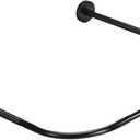 uxcell Stretchable Shower Curtain Rod Rack, Stainless Steel U Shaped Shower Curtain Rod No Drill for Bathroom Bathtub, 80cm/31" Width, Black