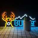 Beer LED Neon Sign Deer Neon Light Led Signs Wall Decor Suitable for For Display Handcraft Artwork Gift Shop Store Recreation Room Home Room Garage Wall Windows Home Bar Pub Man Cave Party