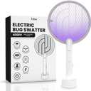LiBa Electric Fly Swatter Racket, 2 in 1 Electric Bug Zapper USB Rechargeable, 4000V Indoor Outdoor Mosquitoes Zapper with 5 Layer Safety Mesh, Cordless Insect Killer Trap Home Office Camping Patio