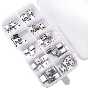 50Pcs 10 Models USB C Charger Port Replacement, Type C PCB SMT Charging Port Femal Socket Solder Connector for Mobile Phone and Other Product Repair Kits