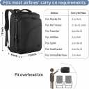 MATEIN Carry on Backpack, Extra Large Travel Backpack Expandable Airplane Approved Weekender Bag for Men and Women, Water Resistant Lightweight Daypack for Flight 40L, Black