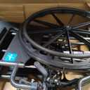 Medline Comfortable Folding Wheelchair with Swing-Back Desk-Length Arms and Swing-Away Footrests, 20”W x 16”D Seat