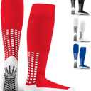 LUX Anti Slip Soccer Knee Socks,Non Slip Football/Basketball/Hockey Sports Grip Socks