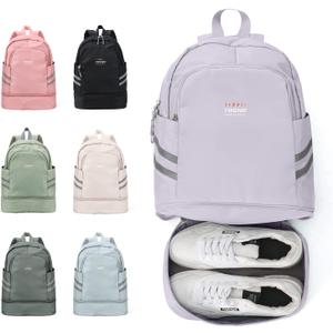 coofay Gym Backpack For Women Waterproof Sports Backpack With Shoe Compartment Lightweight Travel Backpacks Small Gym Bag Dance Volleyball Backpacks