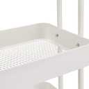 Amazon Basics 3-Tier Rolling Utility Cart, Storage Organizer, Lockable Wheels, Multifunctional Storage, Portable Mobile Shelving Unit, White