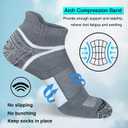 suaskk Men's Athletic Cushioned Ankle Socks, Comfort Wicking Anti-Blister Running Sock 5 Pairs (L)