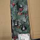 30" Snowed Pine With Cone/ Ball/Berry Teardrop Red Snow (Pack of 2)