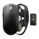Lamzu Maya X Wireless Gaming Mouse, Ultra Lightweight 47g, Optical Switch, Maximum 30000 DPI, Symmetrical, MCU Nordic 52840, Dust-Proof Encoder, PAW3950 Sensor(Larger Maya) (Black)