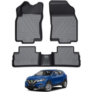 KUST Floor Mats for 2017-2022 Nissan Rogue Sport Accessories All Weather Floor Liners 1st & 2nd Row Carpet High Edge Black (Not for Nissan Rogue and Select Model)