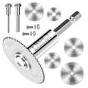8PCS Rotary Drill Saw Blades(with 1PCS 1/4" Hex Shank,1PCS 1/8" Round Shank,1PCS 1/4" Round Shank),HSS Saw Disc Wheel Cutting Blades for Drills Rotary Tools
