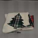 2 Pcs Plaid Christmas Stockings with Gold Holders, 18 inch Large Snowflake Tree Fireplace Hanging Stocking, Xmas Decor Gifts for Christmas Tree Family Holiday Party Decorations