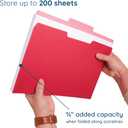 100 Blue Summit Supplies Red File Folders - Two-Tone Red Folders Letter Size with 1/3 Cut Tabs, Durable 11pt Paper, Holds Letter Size Documents, Red Folders Bulk