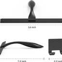 All-Purpose Stainless Steel Shower Squeegee for Shower Glass Door with Adhesive Hook, Bathroom Cleaner Tool Household Window Mirror Squeegee for Glass Doors, Cleaning Tile Wall, Car, 14 inch, Black