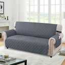 100% Waterproof Couch Cover For Pets Large, Sofa Covers For 3 Cushion Couch Washable, Non Slip Couch Covers For Dogs With Side Pockets, Quilted Couch Covers For Sofa (Oversized Sofa, Dark Grey)