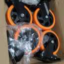 2" Caster Wheels Set of 4, Heavy Duty Casters with Brake, No Noise Locking Polyurethane (PU) Wheels, Swivel Plate Castors Pack 4