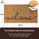KANKUN Coco Coir Door Mat with Heavy Duty Backing, Welcome Doormat (17" x 30"), Doormat Entrance (Welcome1-1Pack)