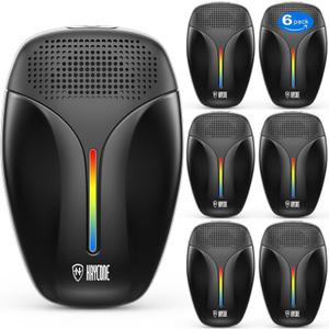Upgraded Ultrasonic Repeller & Insect Indoor Repeller,Ultrasonic and Repellent for Roach,Rodent,Mouse,Bugs,Mosquito,Mice,Spider,Ant,3 Mode Switching,6 Packs