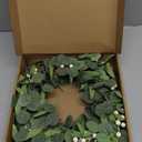 Pinkpum 20'' Eucalyptus Wreath for Front Door Porch Window Green Decor for Home Farmhouse Wall Spring Summer Fall Outdoor Indoor All Seasons