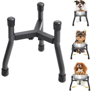 Elevated Dog Bowls, Adjustable Metal Raised Dog Bowl Stand for Medium Dogs or Large Cats, Adjustable Wide 6.3"-10.2", with Anti-Slip (Bowl Not Included) (W 6.3"-10.2")