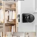 goldenwarm Matte Black Passage Door Knob - Stylish Interior Closet Door Handle for Hallway & Closet Doors, Adjustable Latch, Easy Installation, 5 Pack