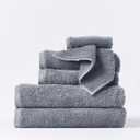 Coyuchi Cloud Loom Organic Towels, 6 Piece Set (Steel Blue)