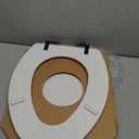 Mayfair Bennett Toilet Seat with Matte Black Hinges, Slow Close Wood Seat, Secure Metal Hinges, Easy Install, Made in USA, Elongated, White