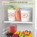 Set of 4 Ice Cream Containers for Homemade Ice Cream1 Quart EachReusable Freezer Storage Containers Cups with Lids for Frozen GelatoYogurt, SorbetLarge Pint Containers with Stickers and Lids