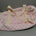 BLUBOON Duffle Bag Girls Kids Cute Gym Bag with Shoes Compartment & Wet Separation Waterproof Sports Overnight Travel Bag (Pink white grid)